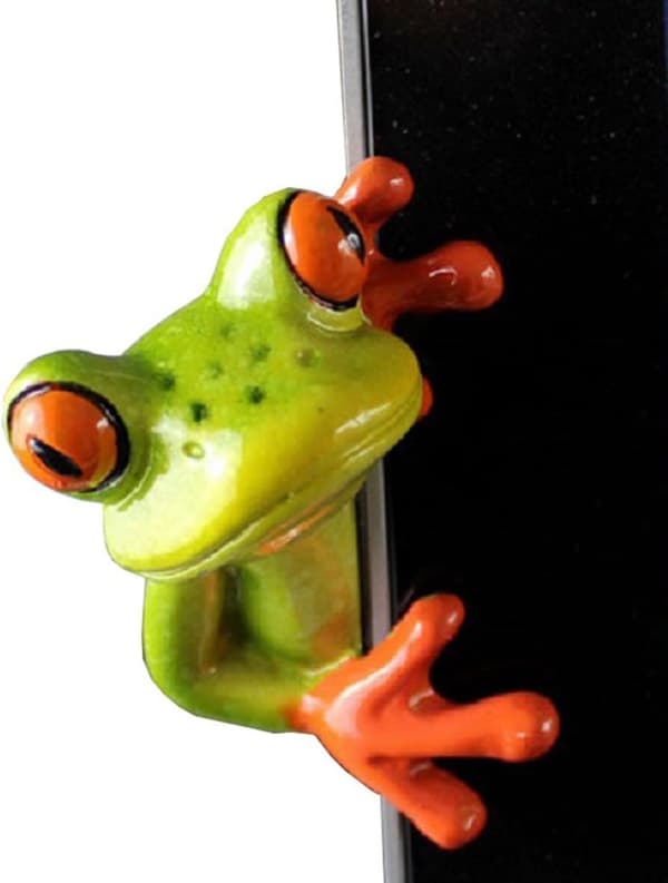 3D-utskrift Kreativ Grön Groda Statuser Dator Skärm Ornament