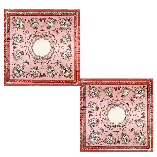 Siden Scarf Dam Fashion Mönster Stor Kvadratisk Satin Turban Huvud