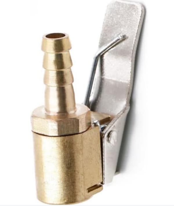Däckpumpmunstycke, Bilpumpmunstycke, Pumpmunstycke med klämma, Pumpventilklämma Anslutningsadapter, för Däckventiler, Mässing, 6mm