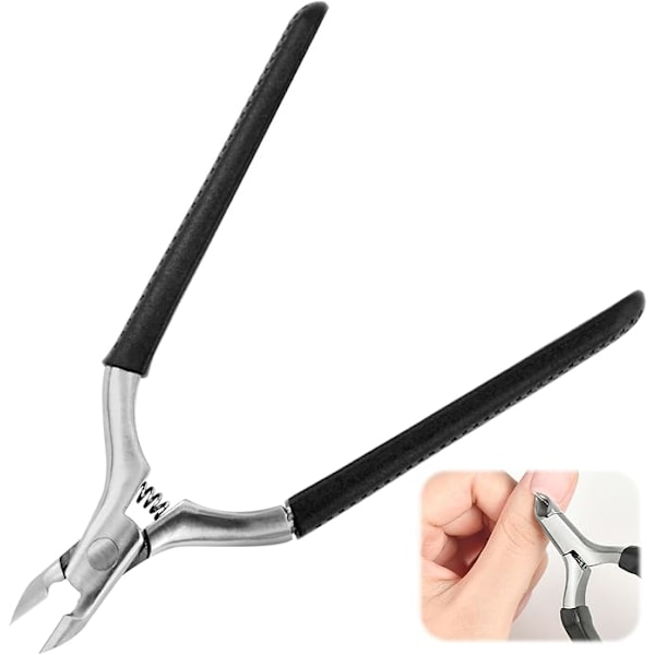 Professionell Nagelklippare i Rostfritt Stål med Vassa Blad, Halksäker Silikonhandtag för Manikyr och Pedikyr, Precisionsverktyg för Nagelsvård
