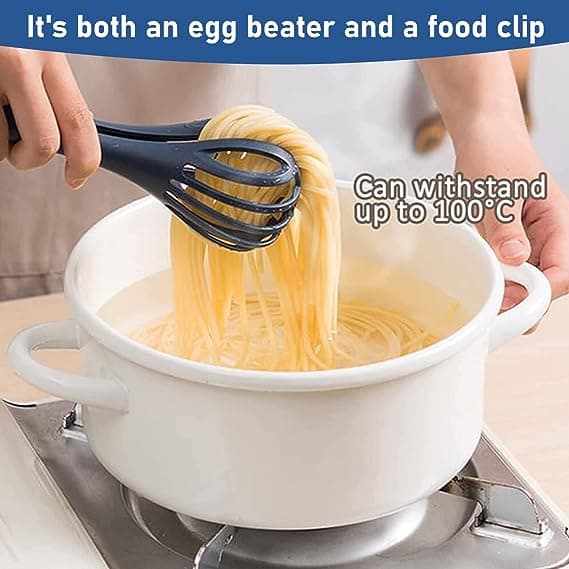 2 i 1 4PCS Multifunksjonell Silikon Visp Matklemme og Eggvisp