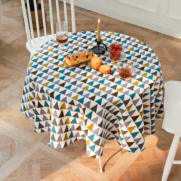 Rund bordsduk 140cm Bomull och linnetyg Enkel Twill Bordsduk