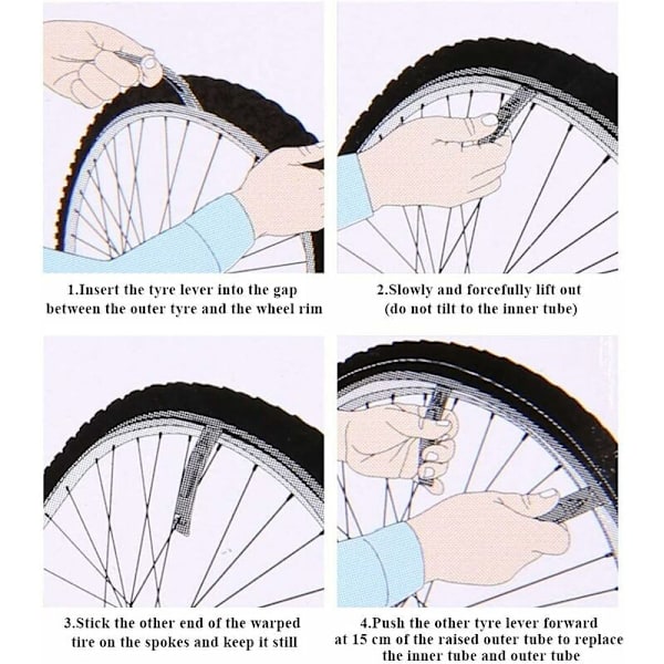 Cykel Däck Spak 4PCS Manuell Däck Spak, Stål Cykel Däck Spak, Däck Remover för Cyklar, Däck Spak Spade, Cyklist Cykel Verktyg Hjul Reparation Spak Kit