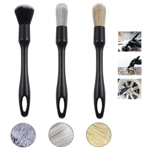 3pk Multi-Purpose Car Detailing Brushes, 3 hovedstørrelser til eksteriør