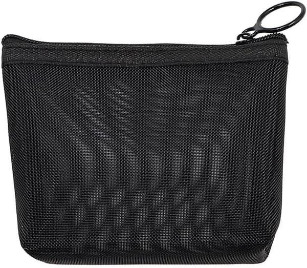 Pieces Mesh Makeup Tasker, Bærbar Rejse Organizer Pung med Lynlås (Sort)