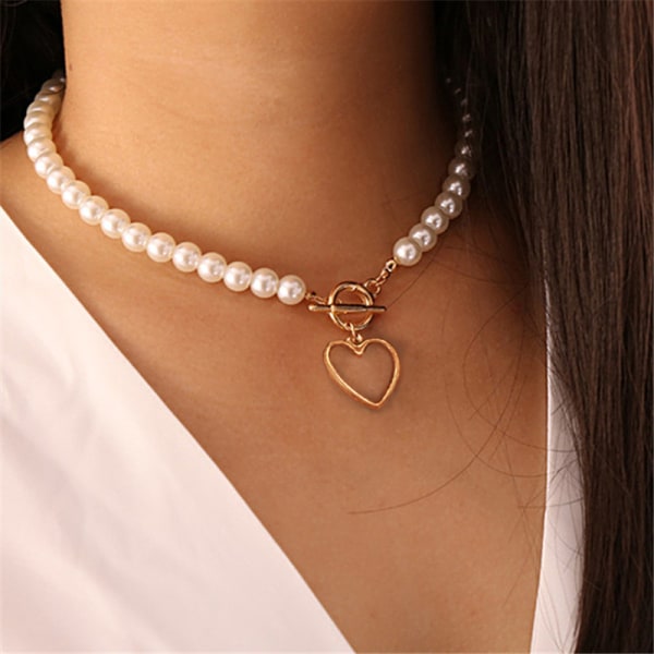 Udsøgt vedhæng halskæde til kvinder Trendy imitation perler Chai