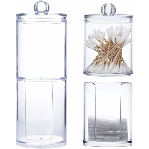 Bomullsdottbeholder Bomullsdottdispenser Plast Bomullsdottbeholder Transparent