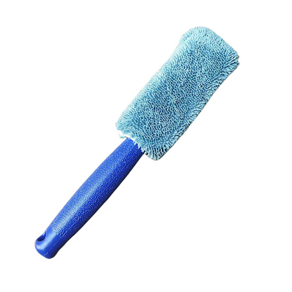Mikrofiber Autofælgbørste, Bil Dækrensningsbørste, 2 stk. Premium Kvalitet Blød Fælgbørste, Ridsefri Dækrensning og Plejeværktøj (Blå) 28*5*4CM