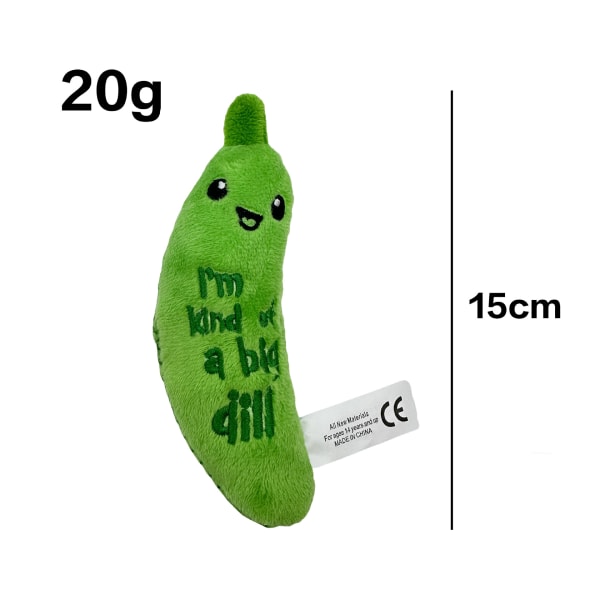 Crunchy Pickle Kicker Dental Catnip Cat Toy 15CM grön