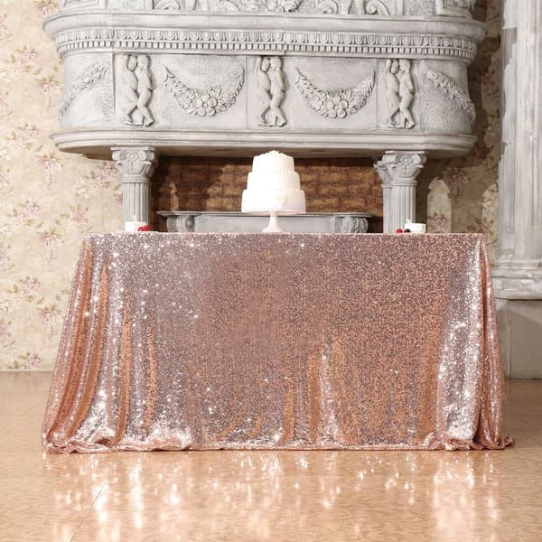 Rosegull Sequin Bryllupsduk 47 x 47 Tommers Kvadrat Polyester