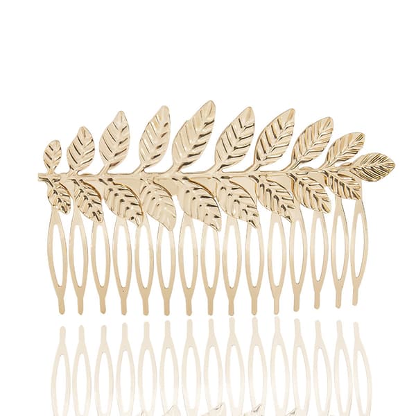 9 st brud bröllop hår vin huvudband guld blad brud accessoarer