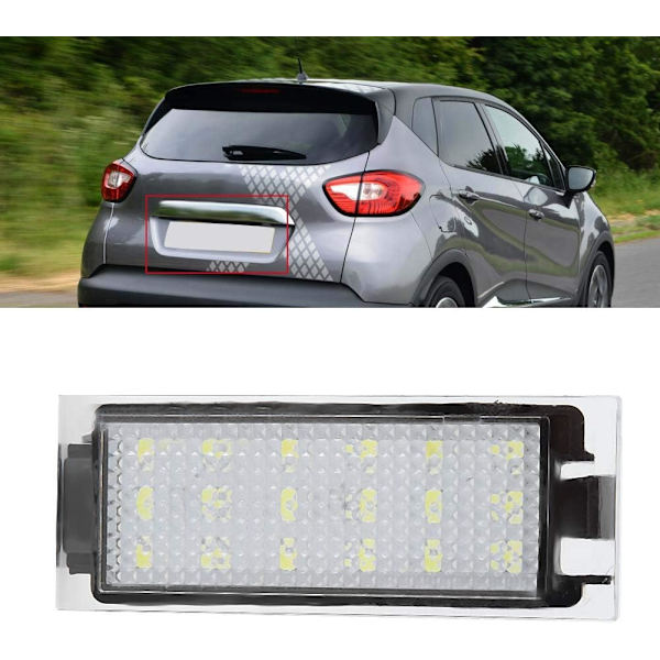 Nummerpladelys, 2 stk. LED-nummerpladelys til bil, passer til/Twingo/Clio