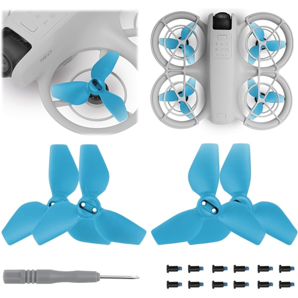 Propeller til DJI Neo Propeller Blades Udskiftningspropeller Letvægts Drone Vinger Tilbehør til DJI Neo, 2016S Propeller (Blå)