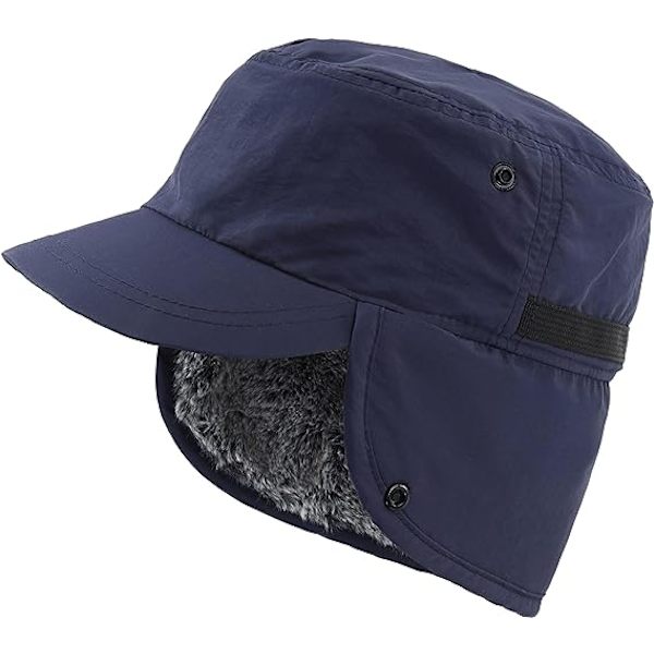 Herre Vinter Hat Brim Varme Ørevarmere Hat Faux Fur Baseball Cap Roy