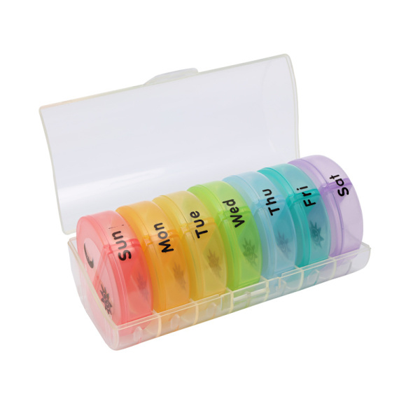 Daglig pillerburk (färgad transparent)