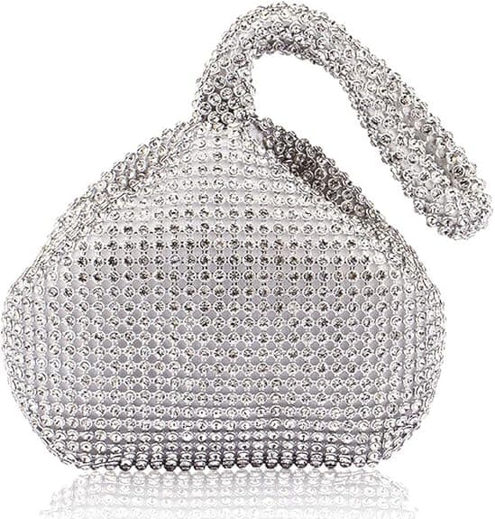 Dam Triangel Bling Glitter Handväska Crown Box Clutch Kväll Lyxväskor Fest