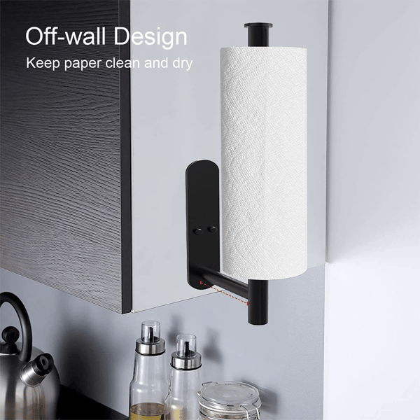 WC-paperiteline, ruostumaton teräs, musta
