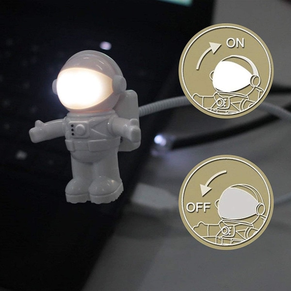 Kreativ rommann astronaut LED fleksibel USB-lys for bærbar PC