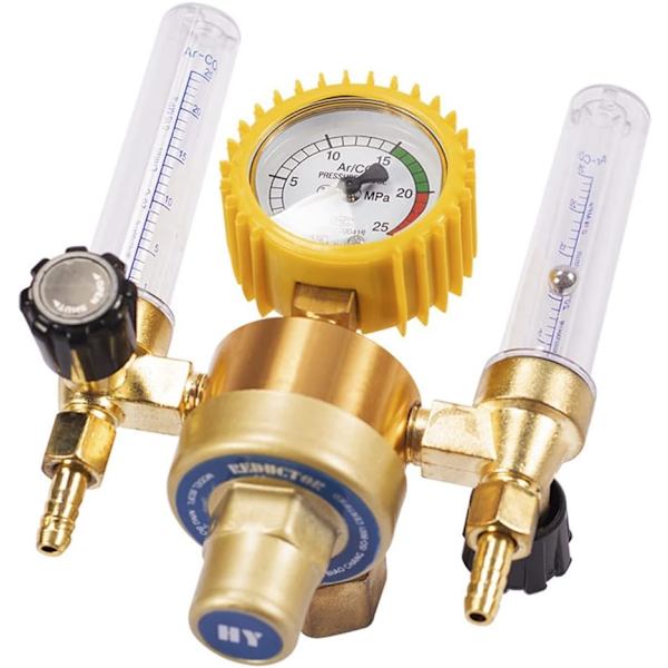 Argon CO2 trykkreduserende ventil Flow Meter Kontrollventil Dobbel