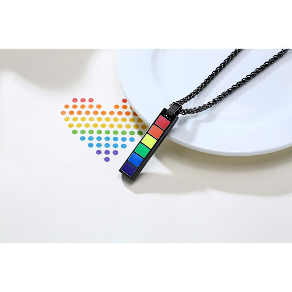 Kvinners Halskjeder, Kvinner, Pride Rainbow Halskjeder, Regnbue Rektangel Anheng