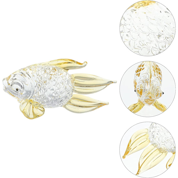 Håndblæst glasfiskfigur Havdyr Ornament til fiskebeholder
