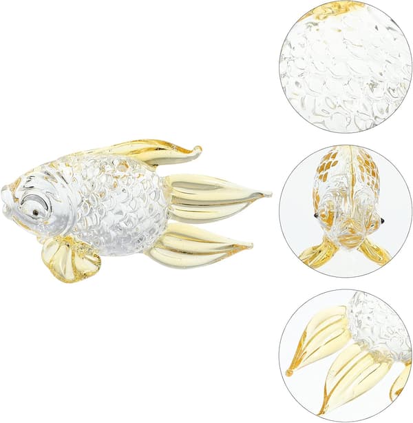 Håndblåst glassfiskfigur Havdyr Ornament for akvarium