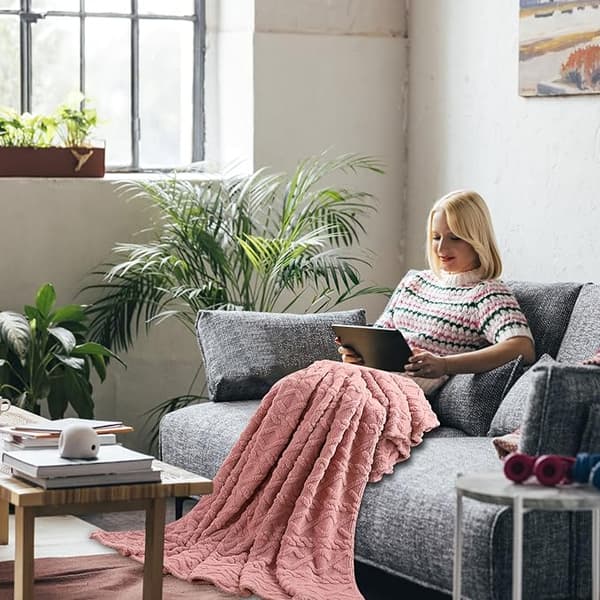 70*100cm Fleece-tæppe Blødt, Varmt Tæppe til Vinter, Stribet Tæppe til Efterår Multifunktionelt, Kasttæppe til Stol, Seng, Sofa og Stue