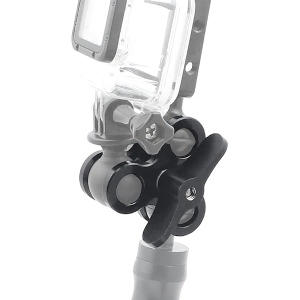 3-huls Kugleklemme Dykkerlygter Kuglearm Sommerfugl Clip Holder til Action Kamera Lommelygte Tripod