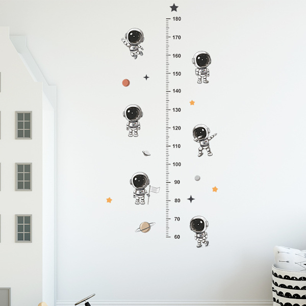 Cartoon Astronaut Kids Height Measurement Sticker för barnrum N