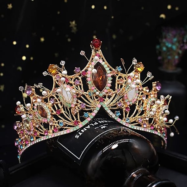 Barock drottningkrona, bröllopskrona för brud strass prinsessa