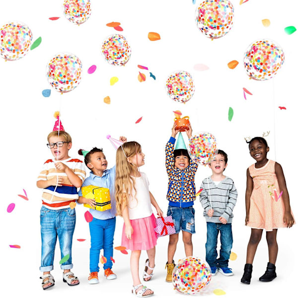 50 stk. regnbuefarvede konfettiballoner 12 tommer latex ballon med lyse farverige konfetti forudfyldt til bryllup forlovelsesfest dekoration