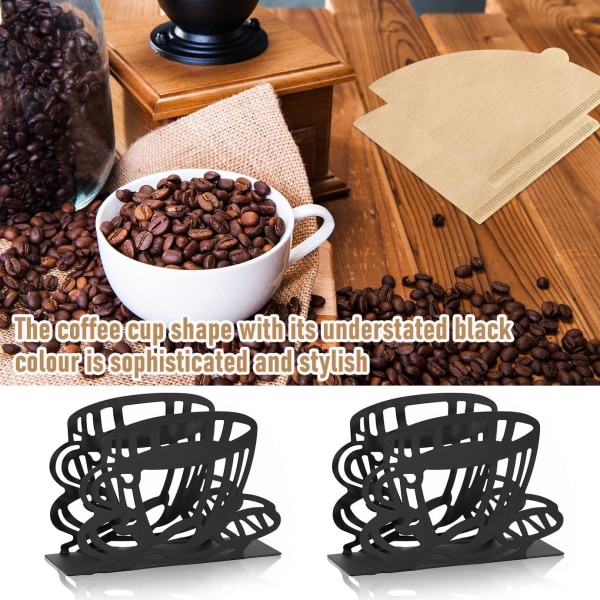 2 st Kaffefilterhållare Metall Kaffepappersställ Kaffepapper