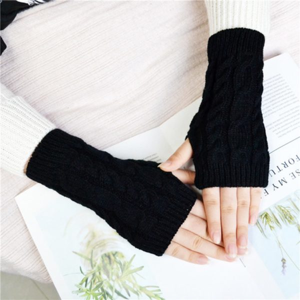 Håndledsvarmere / Fingerløse handsker 1 par Sort Sort