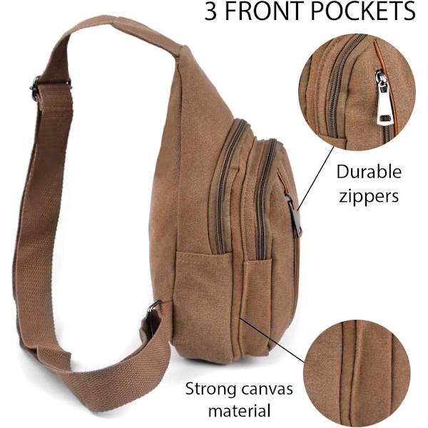 Westend Crossbody Canvas Sling Bag Rygsæk med Justerbar Rem