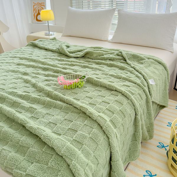 Varm Rutig Pläd Soffa Stor Storlek Fleece Plädfilt Mjuk och Bekväm Säng Vår Sommar Höst och Vinter Lämplig för Alla Säsonger (100x150cm)