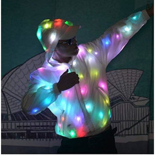 Miesten ja naisten LED-valoilla varustettu rave-takki, baseball-hupparit, urheiluvaatteet, juhla-asu, naamiaisasu, pluskoko 2XL