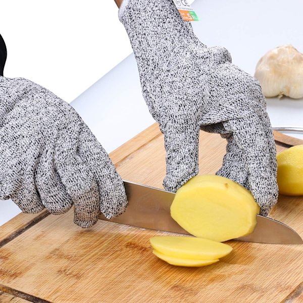 Børns skærefaste handsker, niveau 5 beskyttelse til træskæring