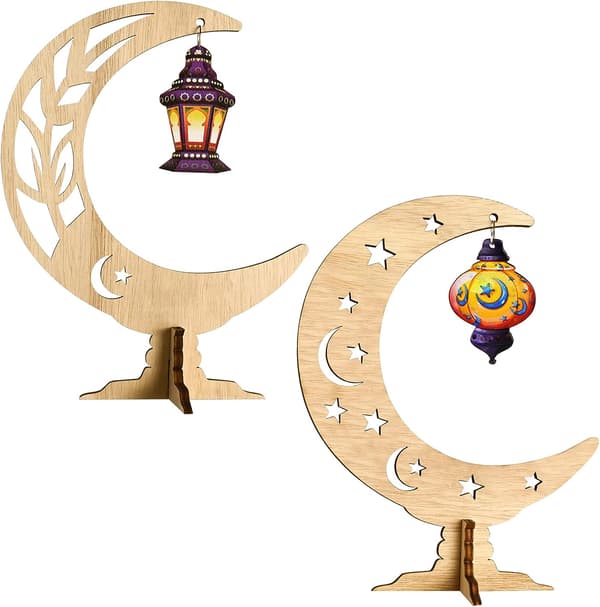 2 st Eid Mubarak dekoration, Eid Mubarak bordsdekoration, Ra
