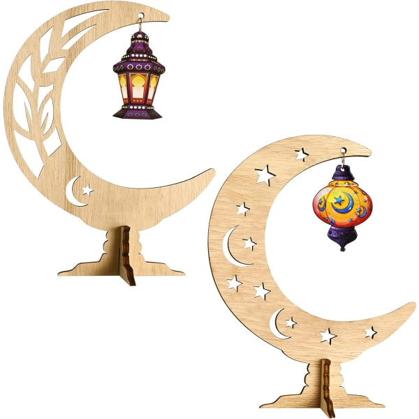2 stykker Eid Mubarak dekoration, Eid Mubarak borddekoration, Ra