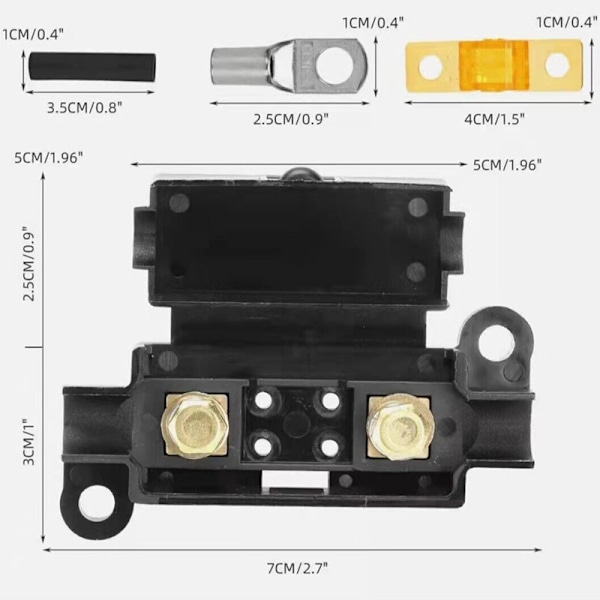 Sikringsholder med skruer til Midi sikring - 40 V - Ref. Pose med 1