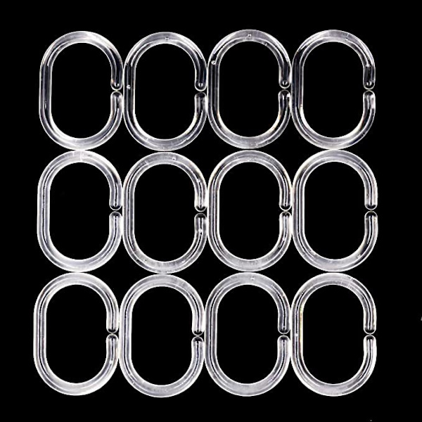 24-pack plast C-formade duschdraperiringar