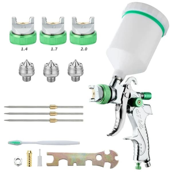 Professionell högtryckssprutpistol Air Spray Gun Kit Grav
