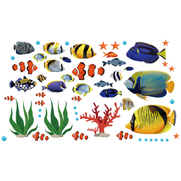 Tropical Fish Wall Stickers Under the Sea Wall Sticker Wall Decor