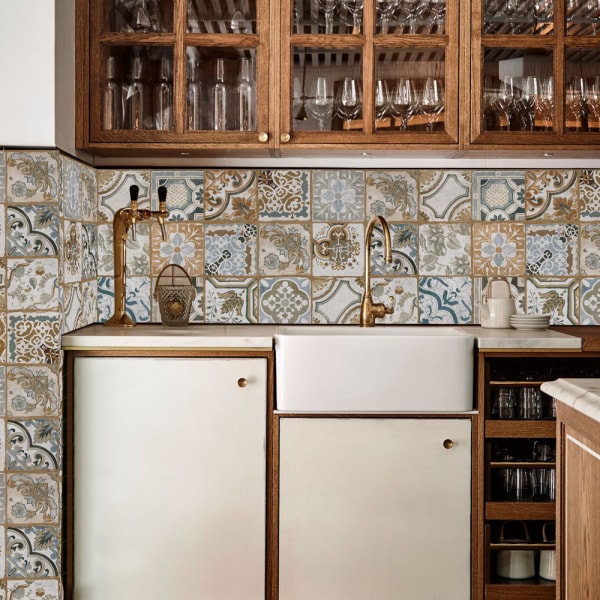 Imitasjon Vintage Fargerike Fliser Flis Klistremerke DIY Vegg Klistremerke Wat