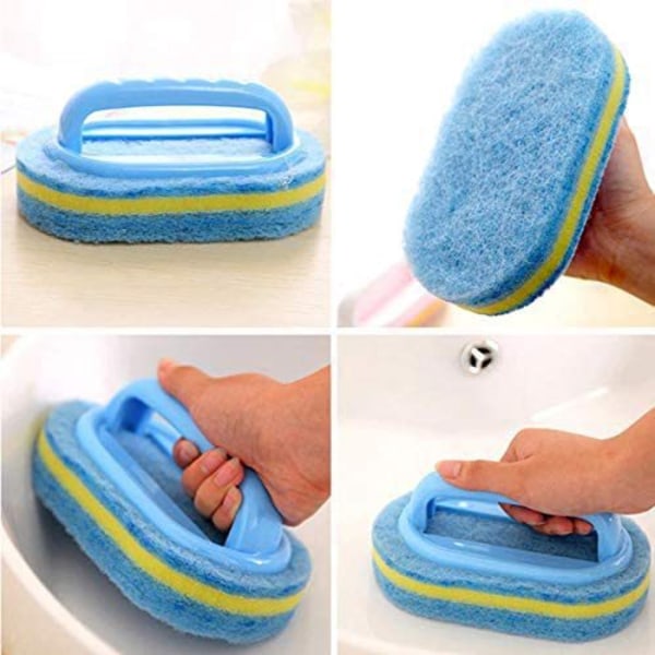 With Plastic Handle Cleaning Brush Sponge Brush Kitchen Toilet Ba