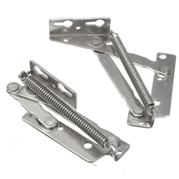 Set med 2 fjäderbelastade möbelbeslag - Galvaniserade - Silver - 135 mm