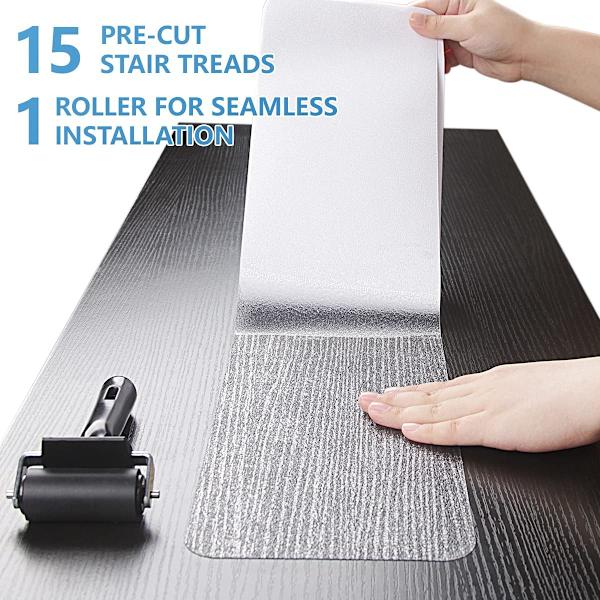 15-pack 4" x 24" förskurna trappsteg, halkfri mattkran utomhus