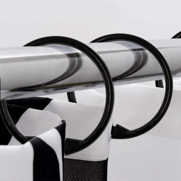 24 st transparenta gardinringar, duschringar i plast, O-formade