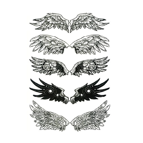 Sorte Engel Midlertidige Tatoveringer Sticker Falske Tatoveringer 2stk