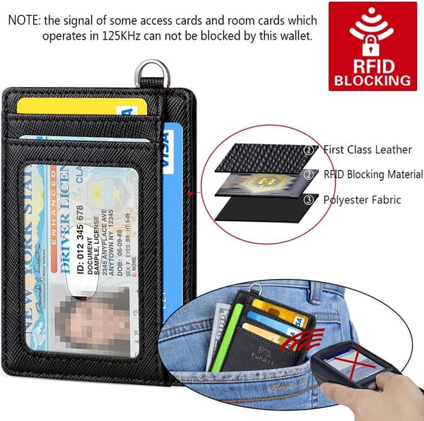 Yksinkertainen lompakko, luottokorttikotelo, RFID-estolla, naisille